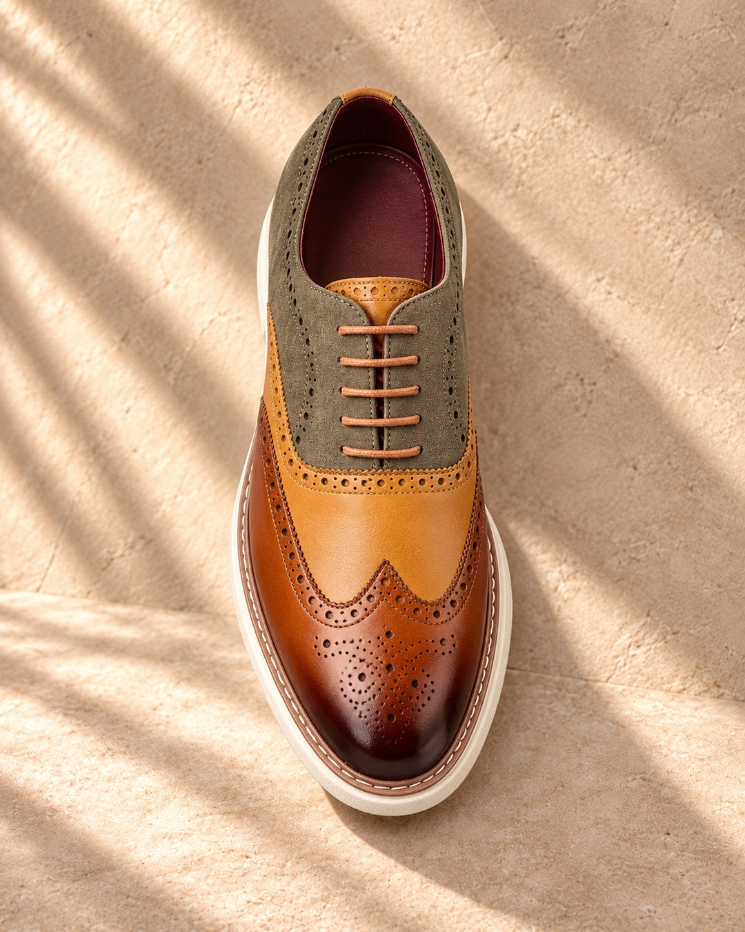 Bellamy Wingtip Brogue Oxford Shoes in Emerald - top view