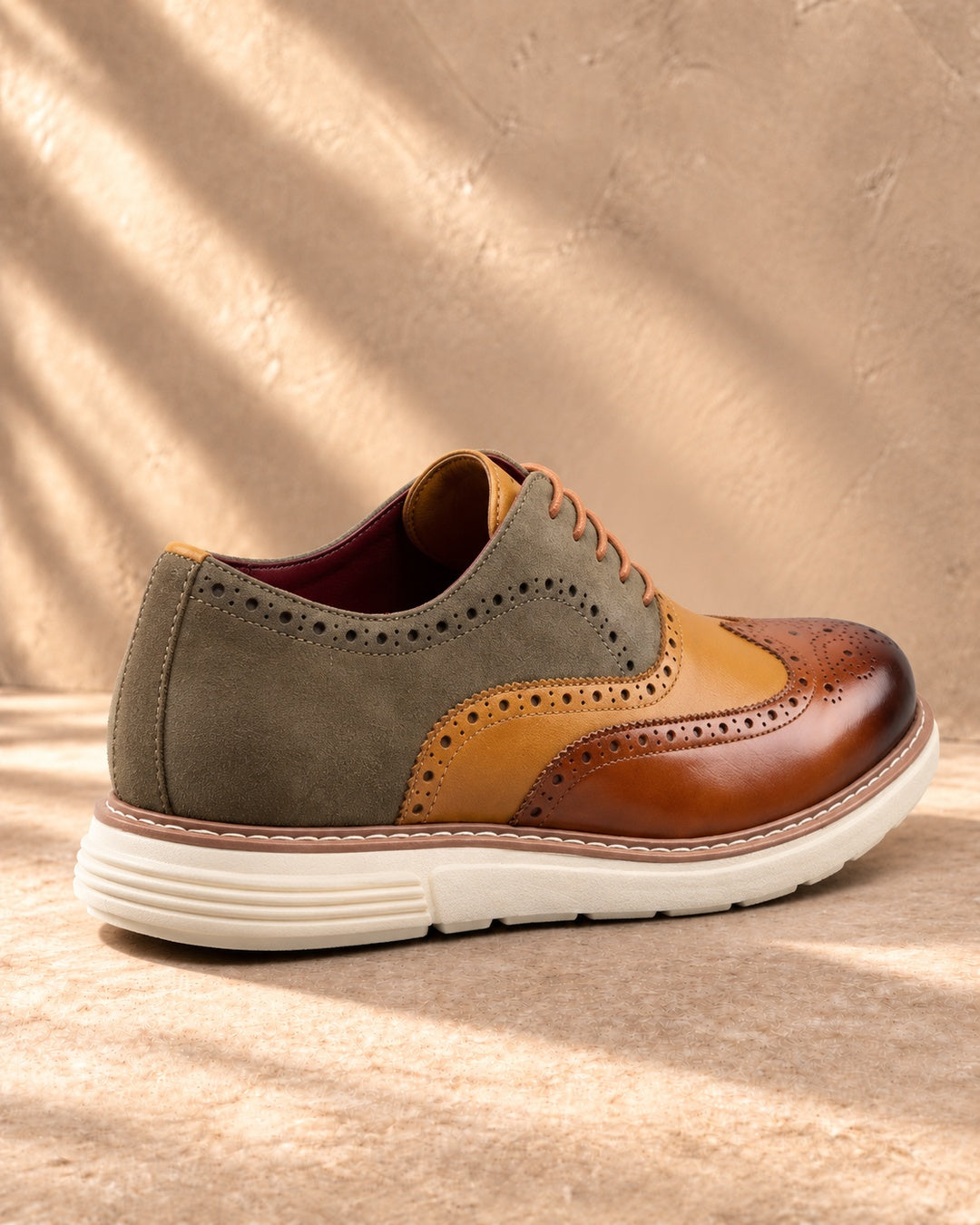 Bellamy Wingtip Brogue Oxford Shoes in Emerald - rear view