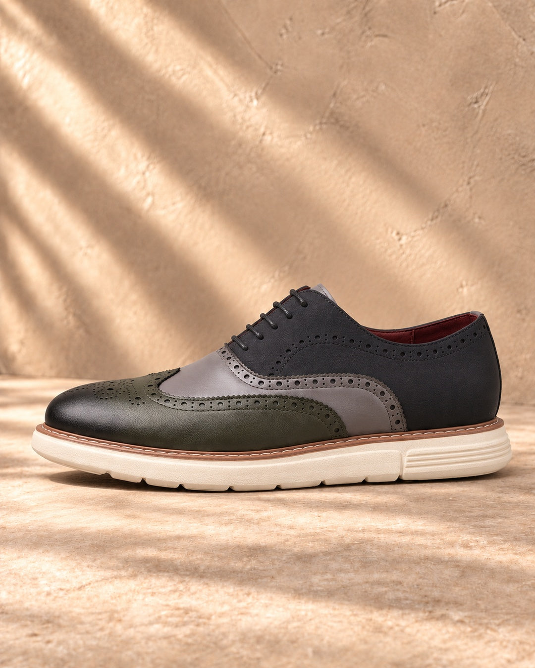 Bellamy Wingtip Brogue Oxford Shoes in Indigo Blue - side view