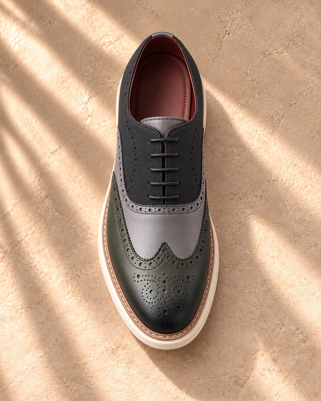 Bellamy Wingtip Brogue Oxford Shoes in Indigo Blue - top view