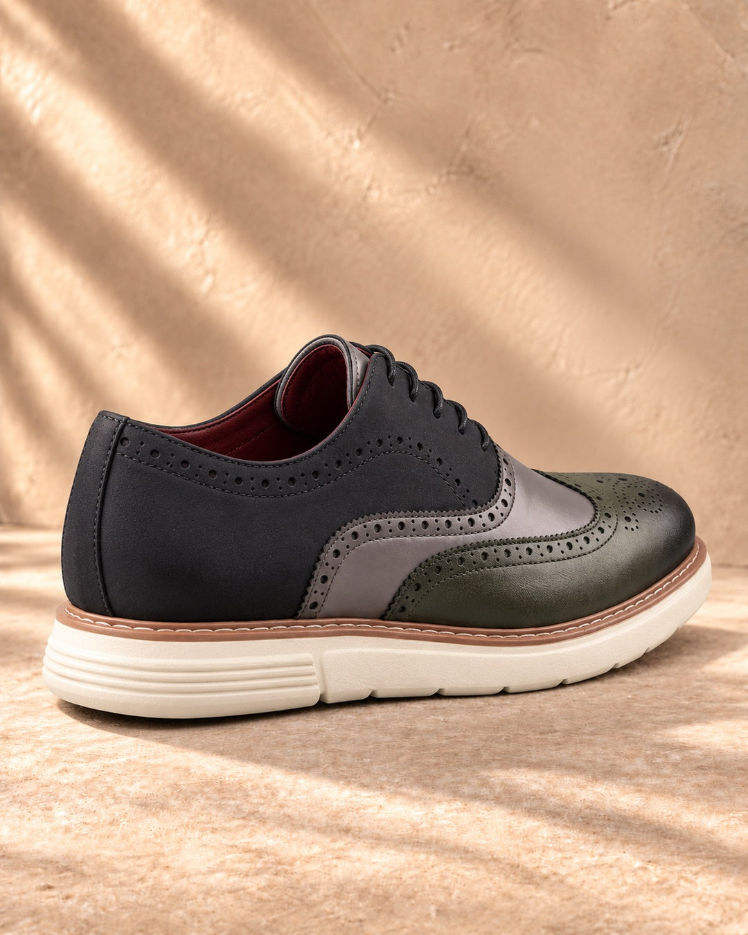 Bellamy Wingtip Brogue Oxford Shoes in Indigo Blue - rear view