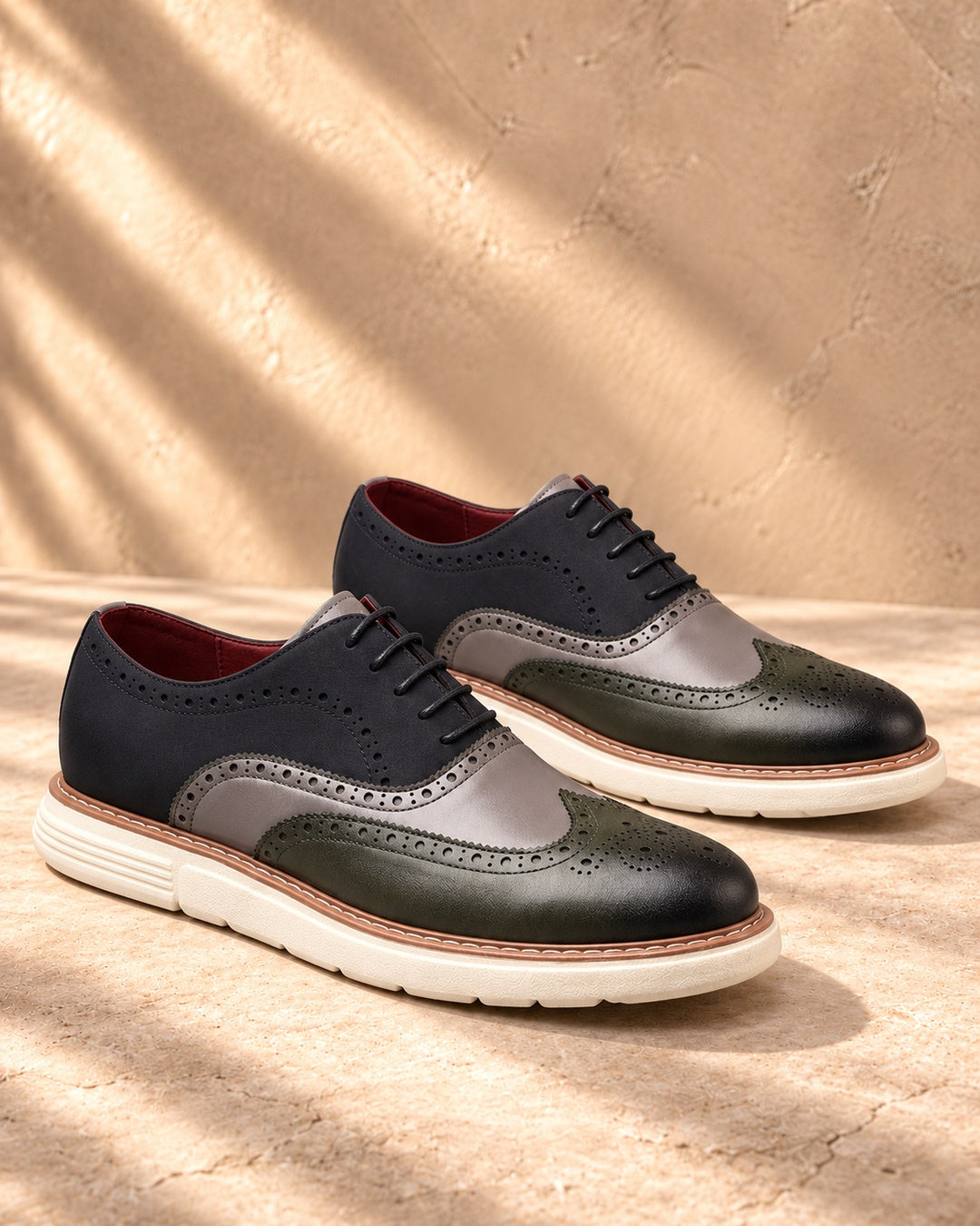 Bellamy Wingtip Brogue Oxford Shoes in Indigo Blue - pair