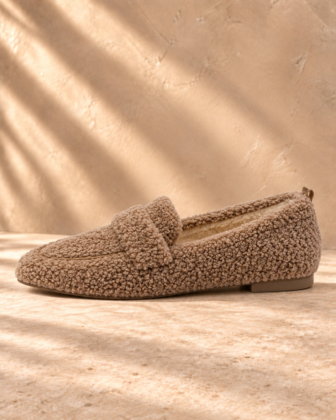 Colette Shearling Loafers – Brown – Side view