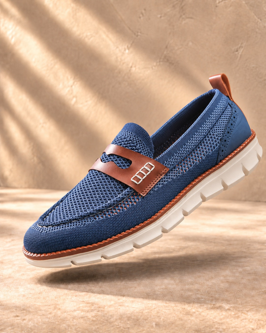Dario Knit Slip-On Penny Loafers in Blue - main image