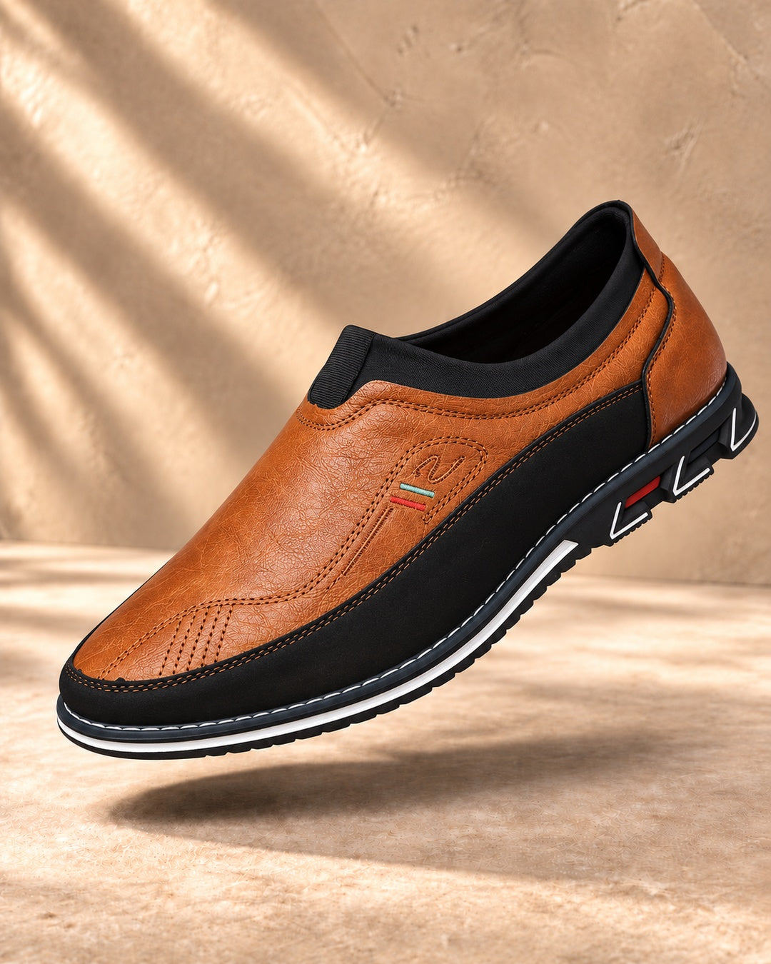 Lorenzo Faux-Leather Hybrid Loafers in Burnt Tan - main image