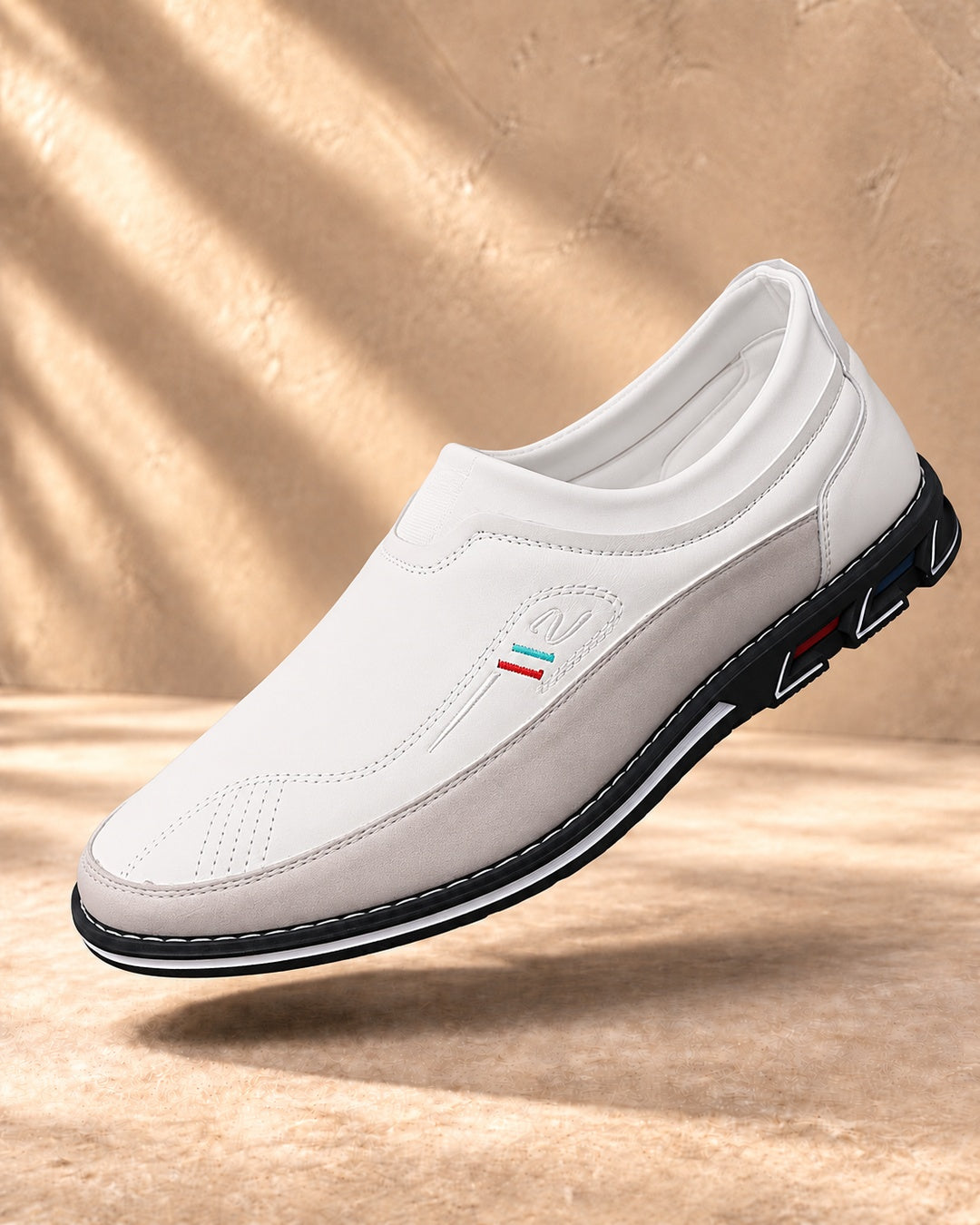 Lorenzo Faux-Leather Hybrid Loafers in Cloud White - main image