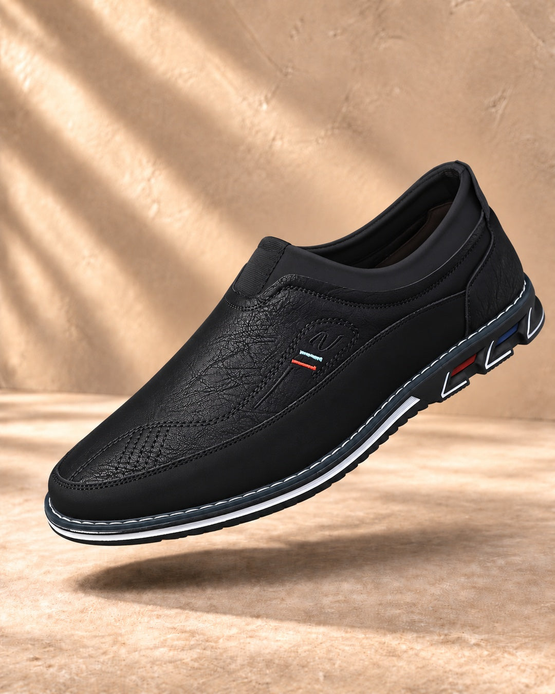 Lorenzo Faux-Leather Hybrid Loafers in Matte Black - main image
