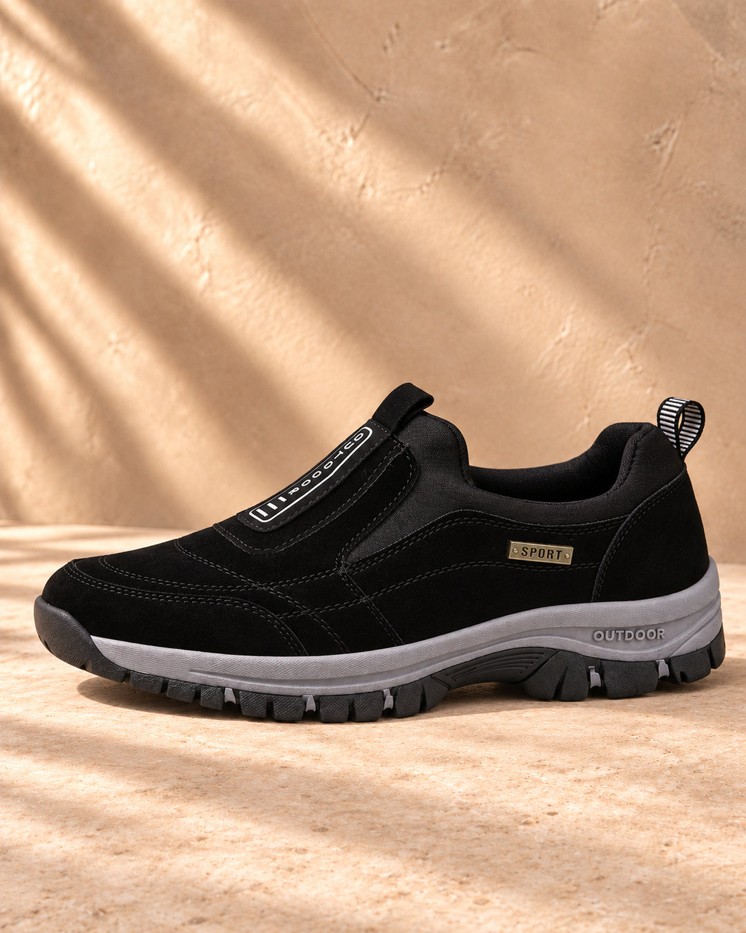 Nordstride TrailEase Orthopedic Walking Shoes – Black – Side view
