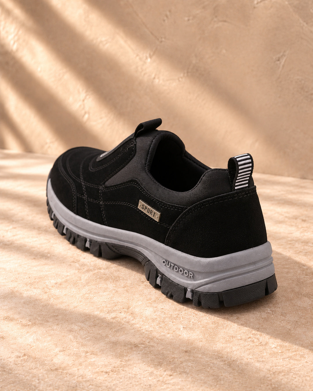 Nordstride TrailEase Orthopedic Walking Shoes – Black – Rear view