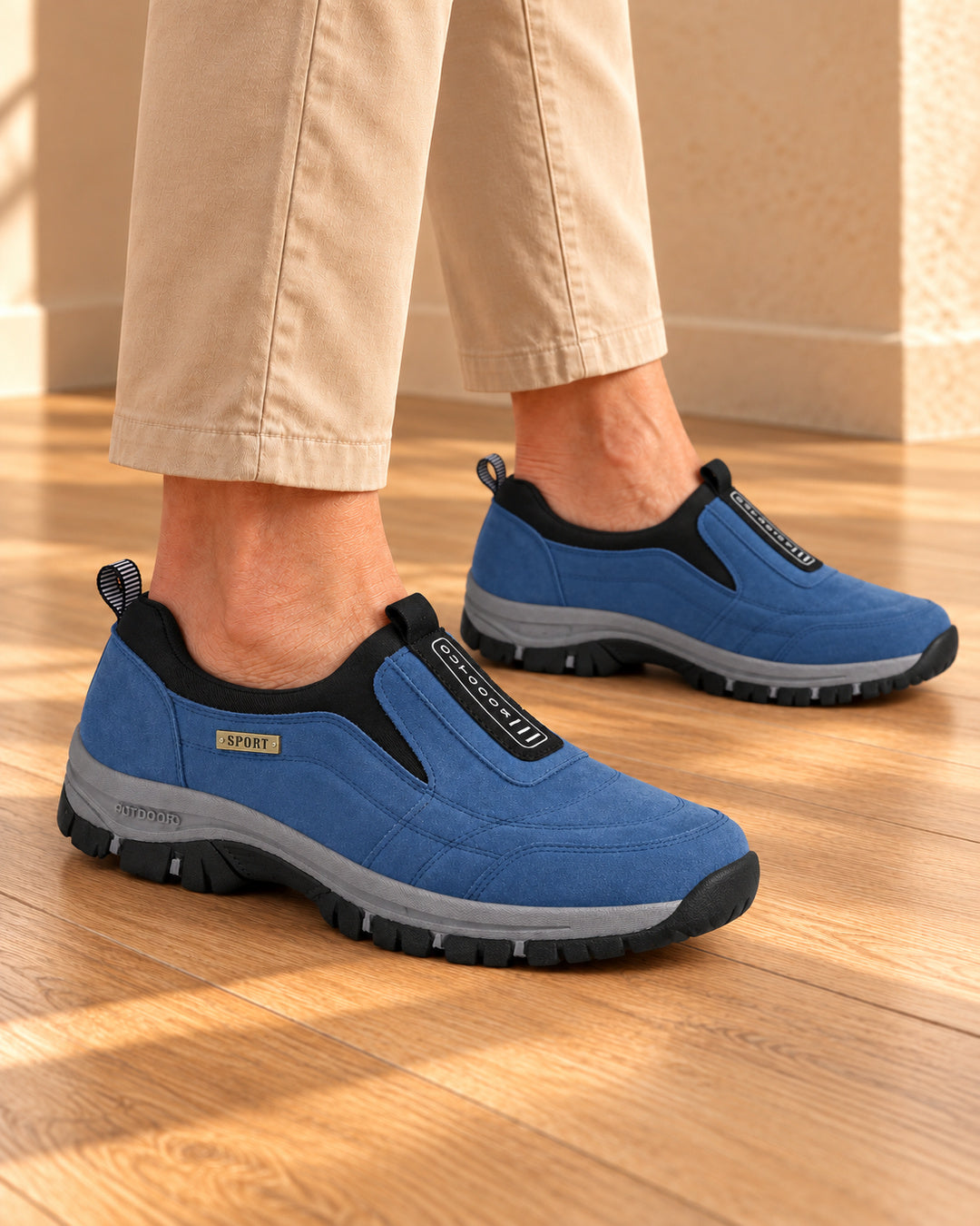 Nordstride TrailEase Orthopedic Walking Shoes – Blue – On foot