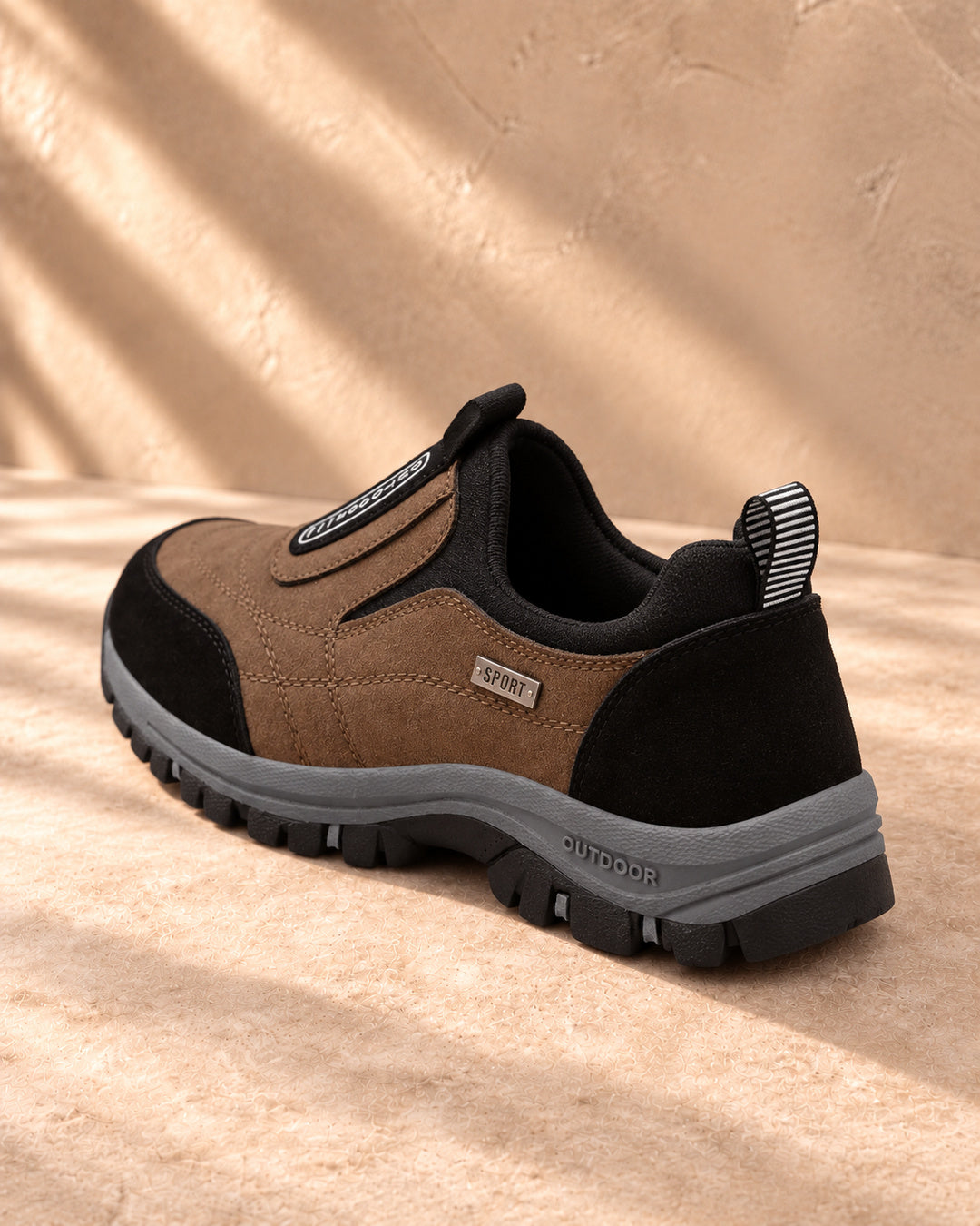 Nordstride TrailEase Orthopedic Walking Shoes – Dark Brown – Rear view