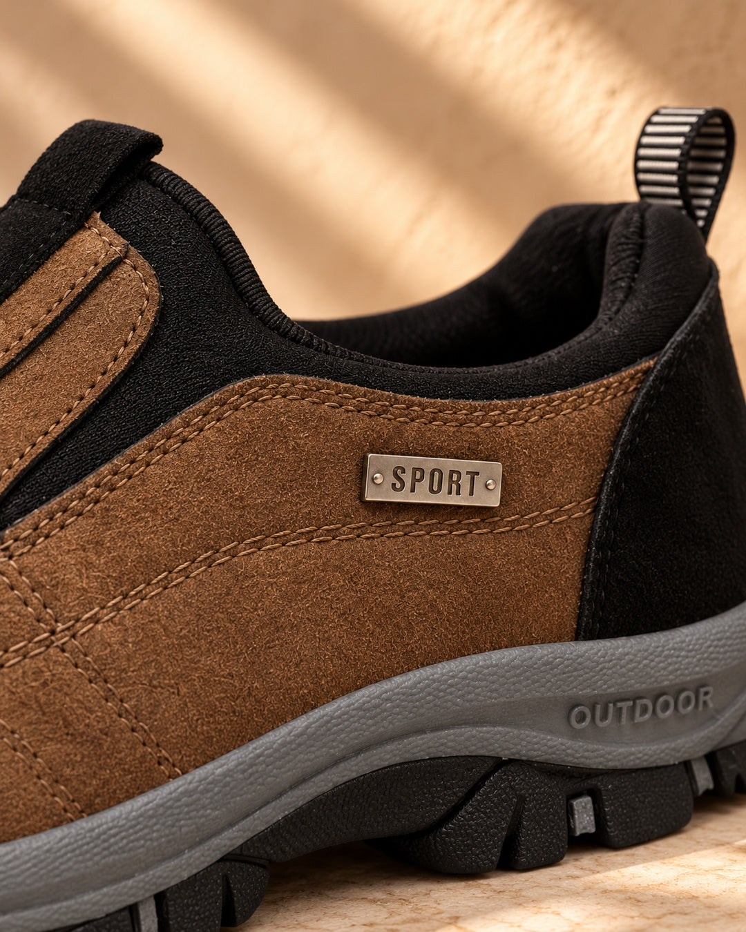 Nordstride TrailEase Orthopedic Walking Shoes – Dark Brown – Material detail