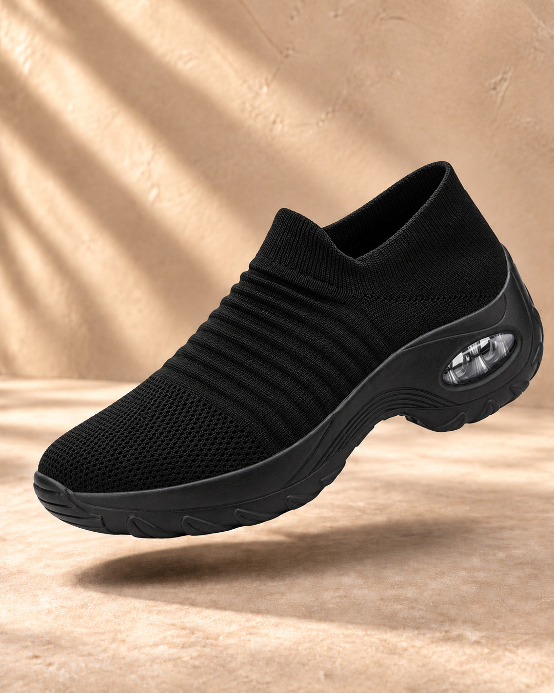 Stride Pro Orthopedic Slip-On Walking Shoes – Black – Main view