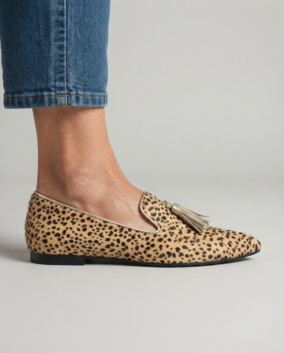 Ginevra Cheetah-Print Tassel Loafers