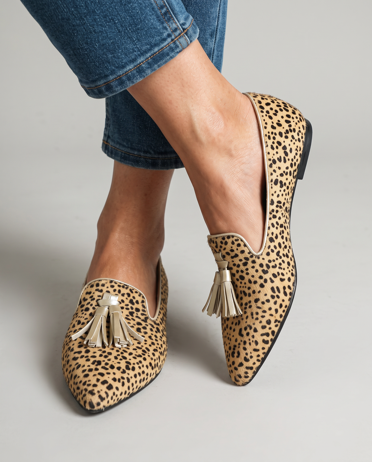 Ginevra Cheetah-Print Tassel Loafers