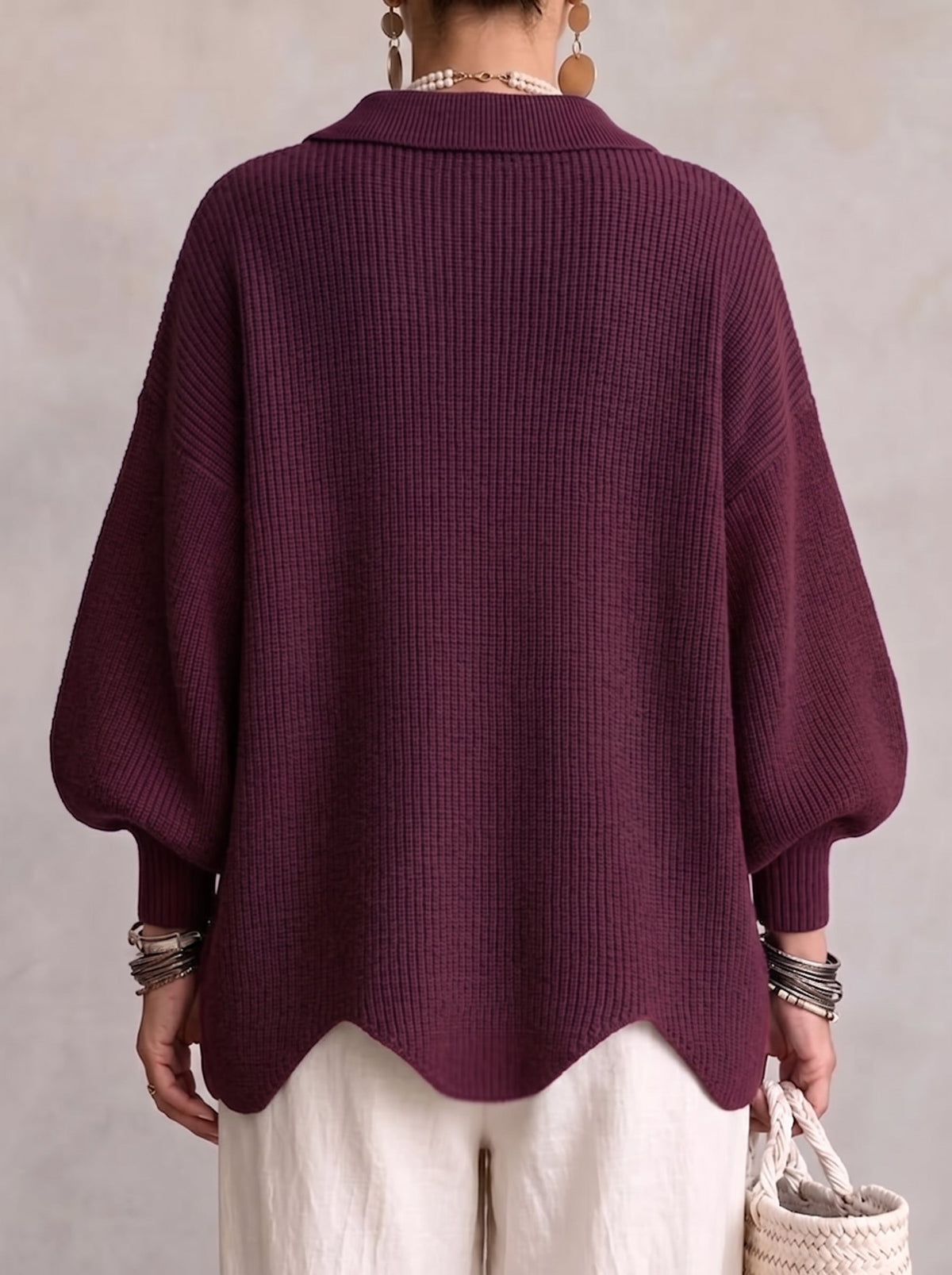 Karina Oversized Statement-Button Cardigan