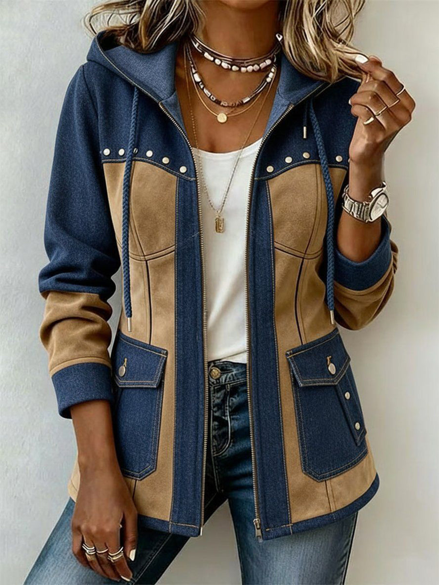 Margaret Color-Block Hooded Jacket