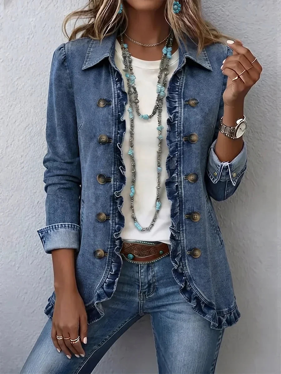Lois Ruffled Denim Jacket