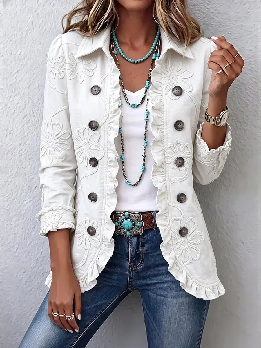 Lois Ruffled Denim Jacket