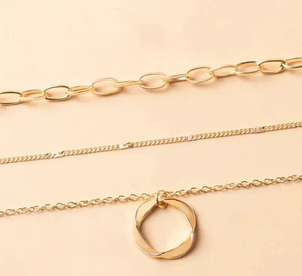 Maya Layered Circle Pendant Necklace